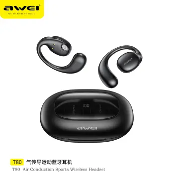 Awei T80 OWS Bluetooth Air Conduction Earbuds Headset With Mic Earphone For Mobile Phone